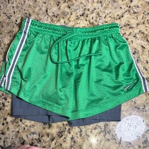 Nike Athletic Shorts Green with Gray Lining